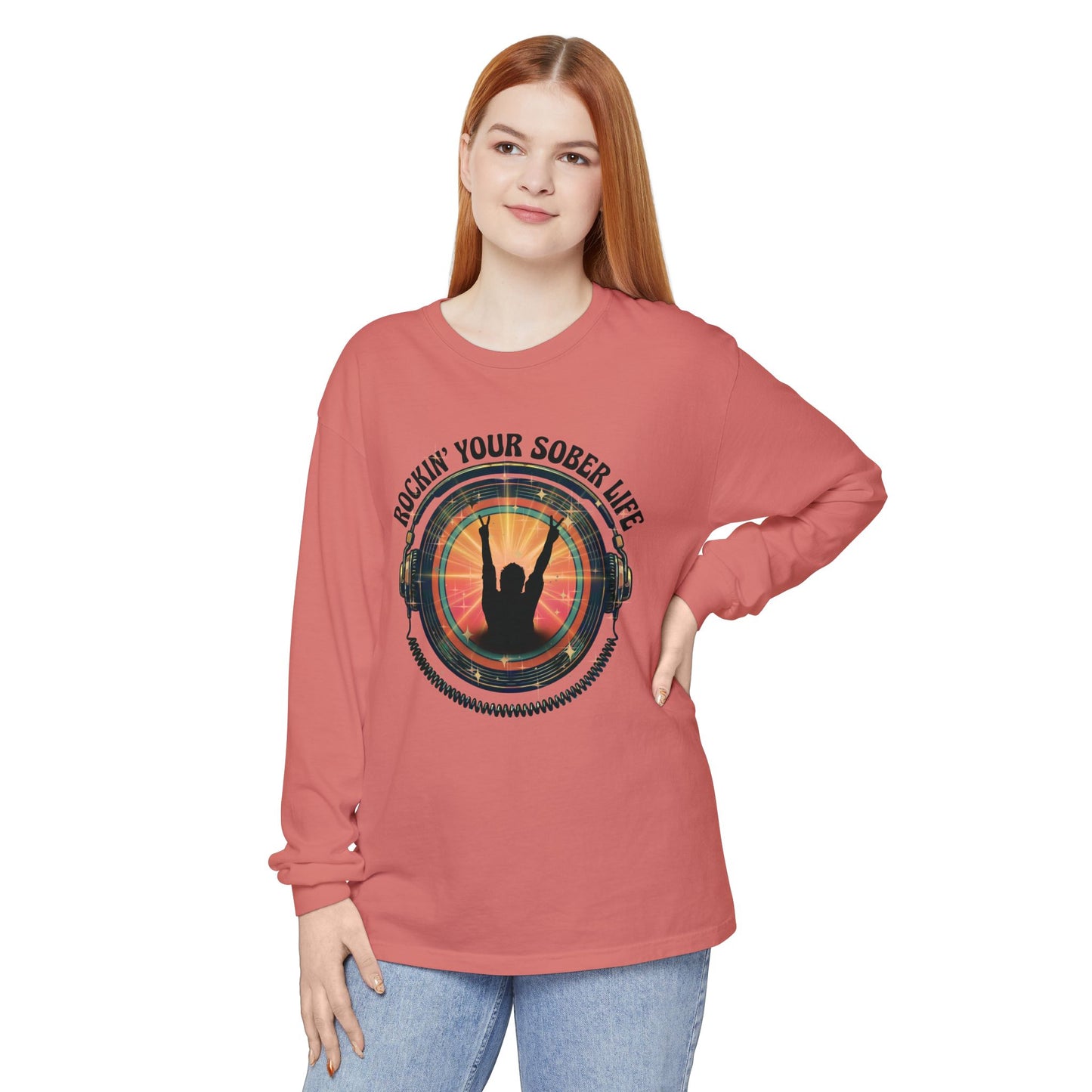 Rockin' Your Sober Life - Original Edition | Vintage Vinyl Design - LS Tee