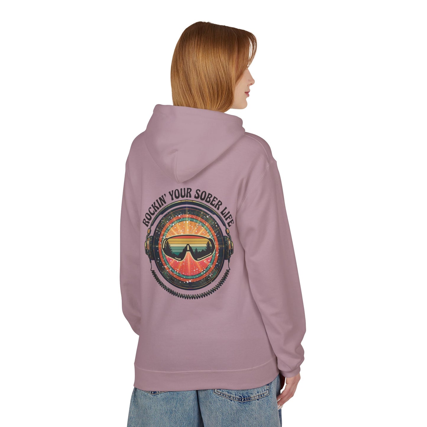 Rock Your Sober Life on the Slopes - Retro Goggle Design - Hoodie