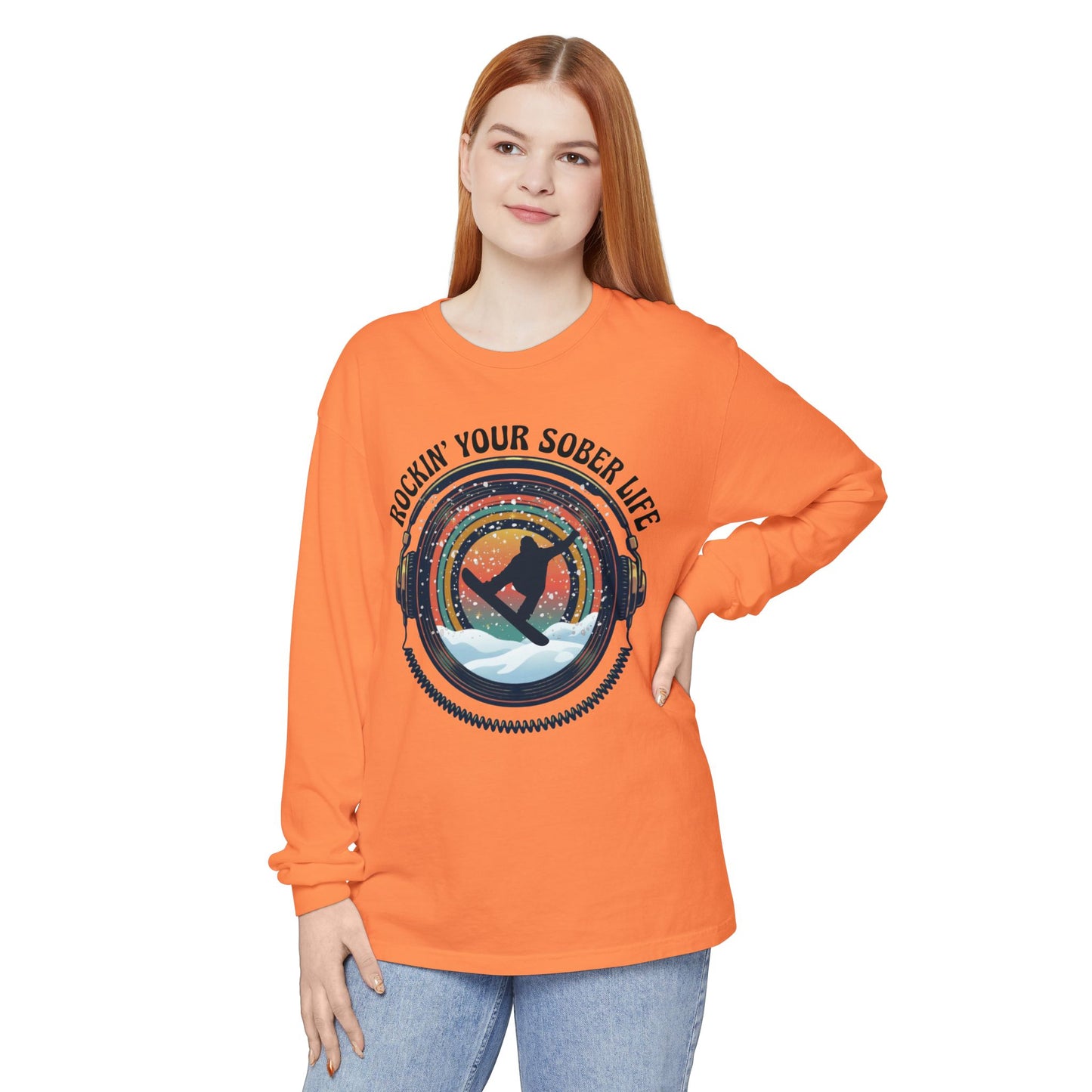 Rockin' Your Sober Life - Snowboarder Tee - LS Tee