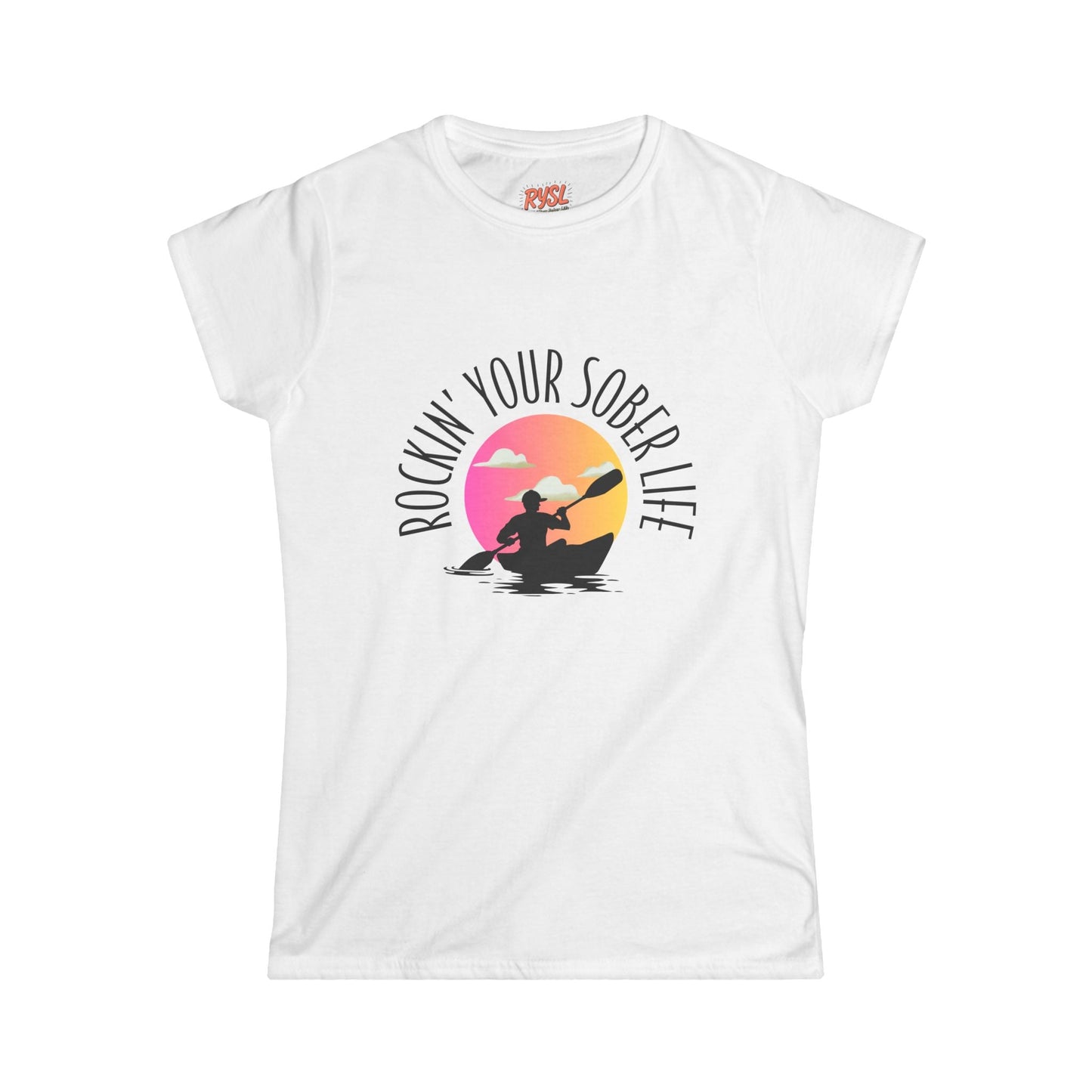 "Kayak Vibes" Women's Softstyle Tee (Sunset)