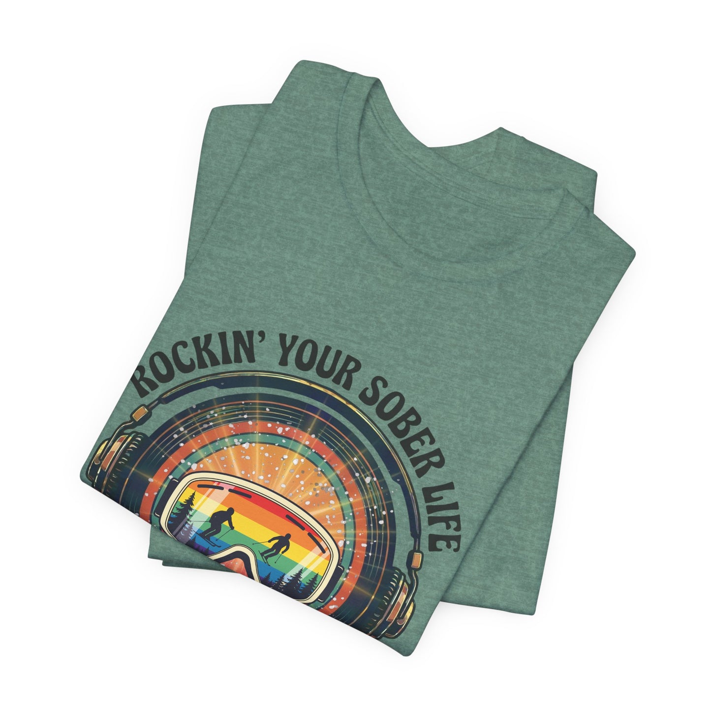 Rock Your Sober Life on the Slopes - Rainbow Goggle Design