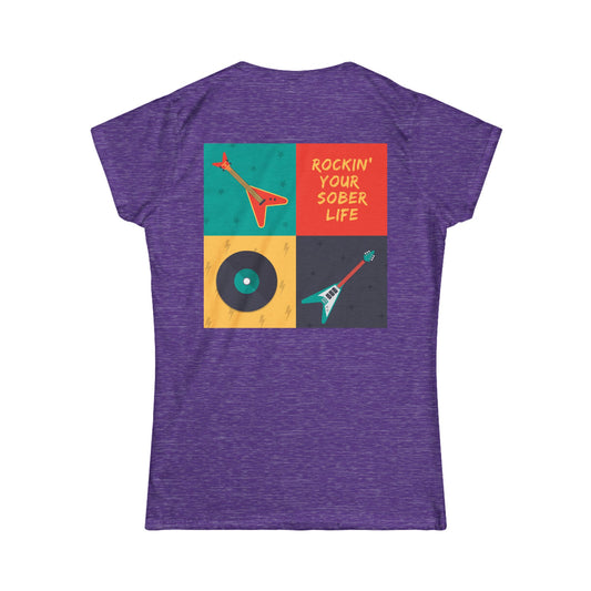 Rockin’ Your Sober Life Retro Women's Tee – Vintage Vibes, Modern Mindset