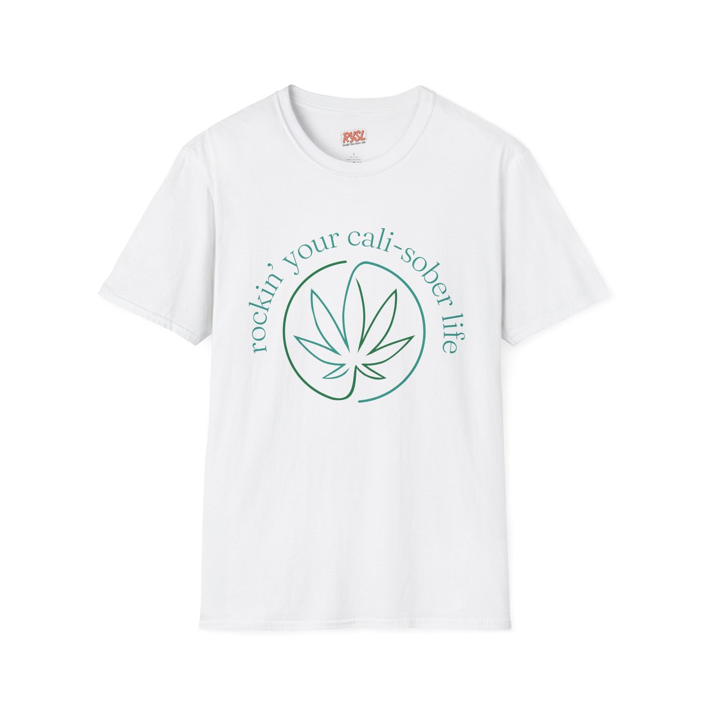 Cali-Sober Vibes Leaf Outline Tee – Rockin’ Your Cali-Sober Life