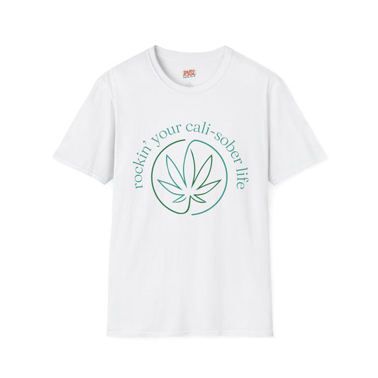 Cali-Sober Vibes Leaf Outline Tee – Rockin’ Your Cali-Sober Life