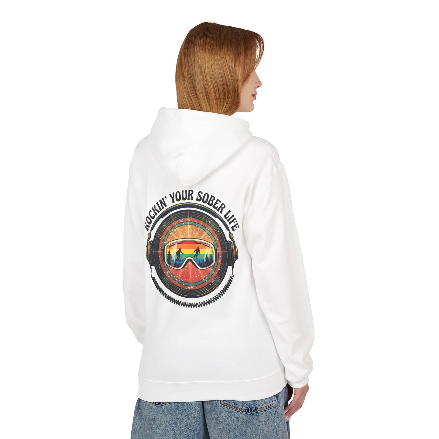 Rock Your Sober Life on the Slopes - Rainbow Goggle Design - Hoodie