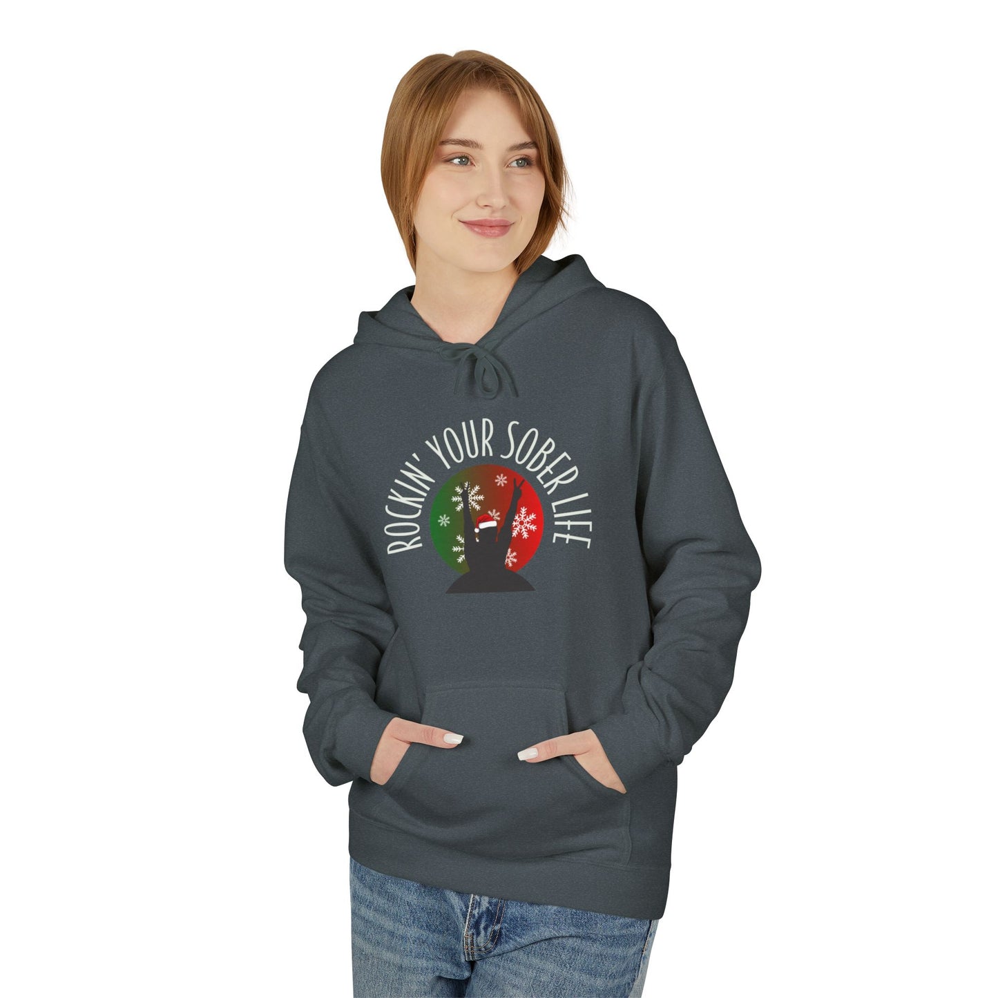 Rockin' Your Sober Life Hoodie with Snowflakes
