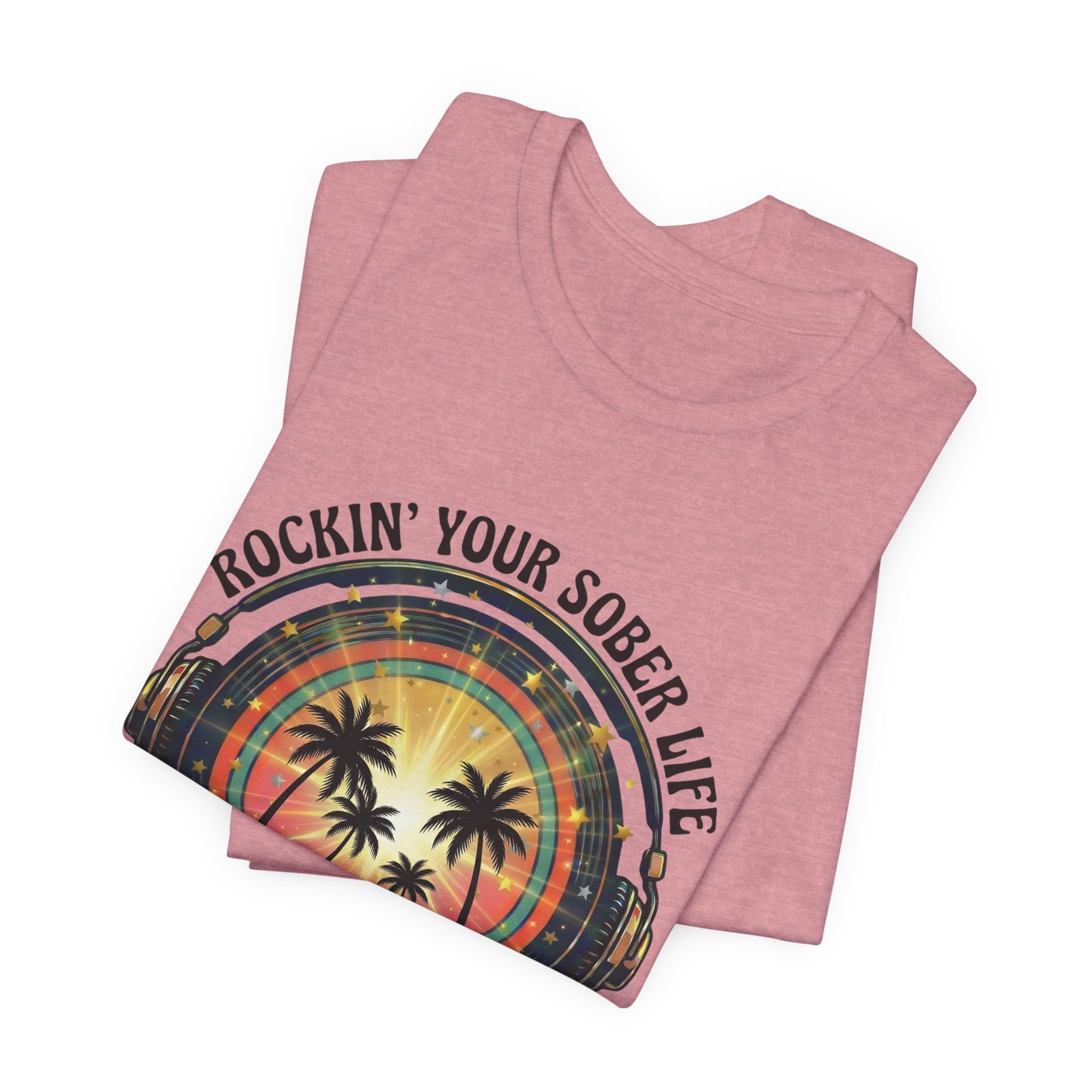Rockin' Your Sober Life - Sunset & Palm Trees Edition | Vintage Vinyl Design