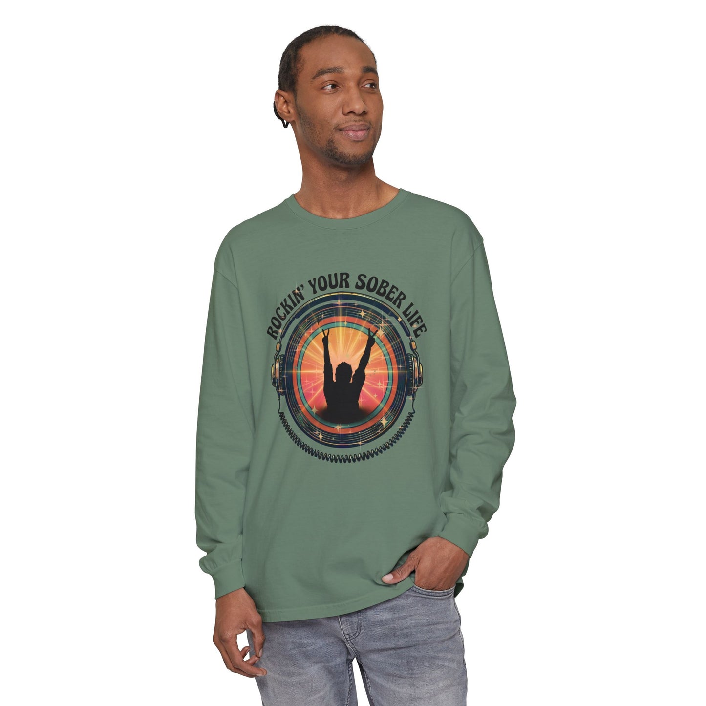 Rockin' Your Sober Life - Original Edition | Vintage Vinyl Design - LS Tee