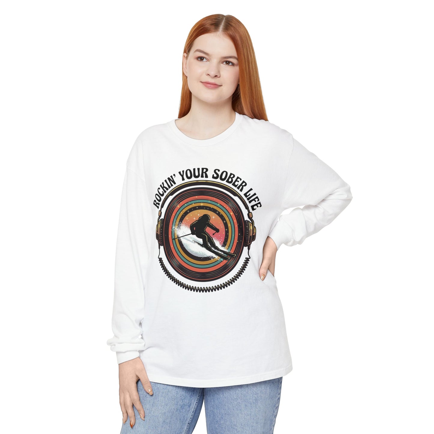 Rockin' Your Sober Life - Skier Tee - LS Tee