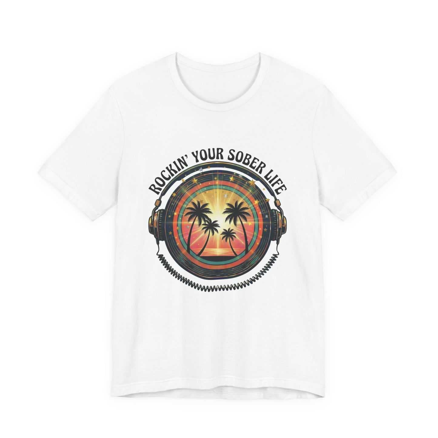 Rockin' Your Sober Life - Sunset & Palm Trees Edition | Vintage Vinyl Design