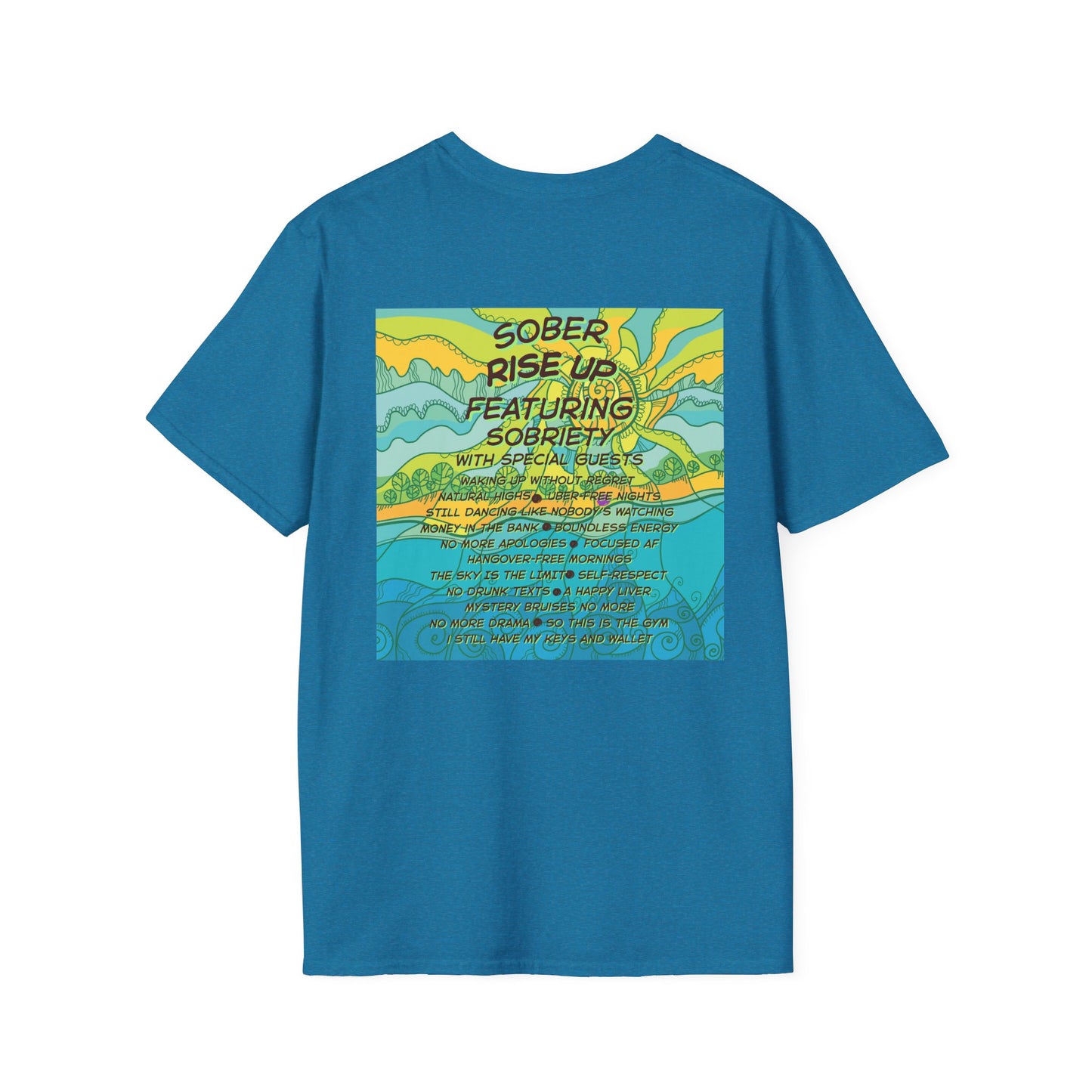 Sober Rise Up Tee – Featuring Sobriety (Limited Edition Tour Design - Sun-n-Waves)