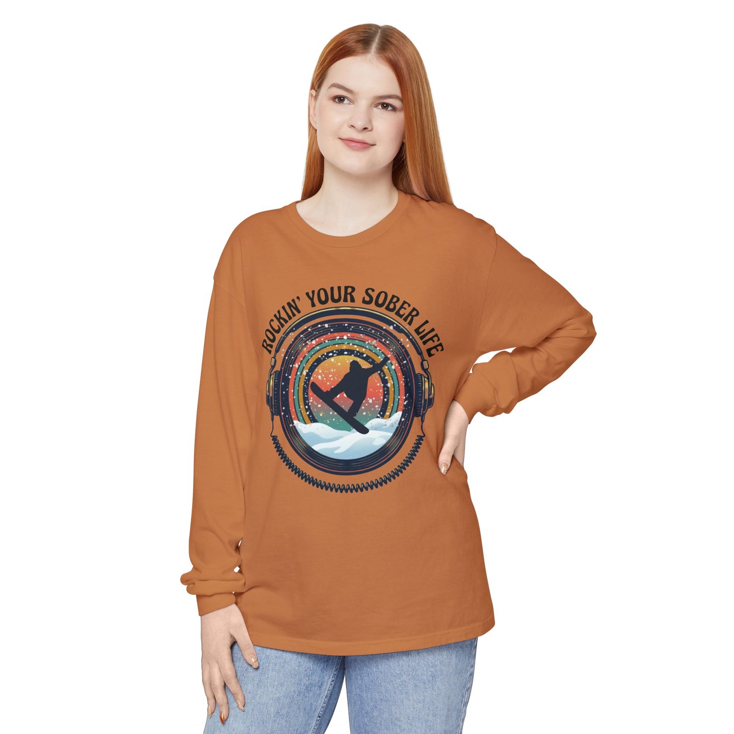 Rockin' Your Sober Life - Snowboarder Tee - LS Tee