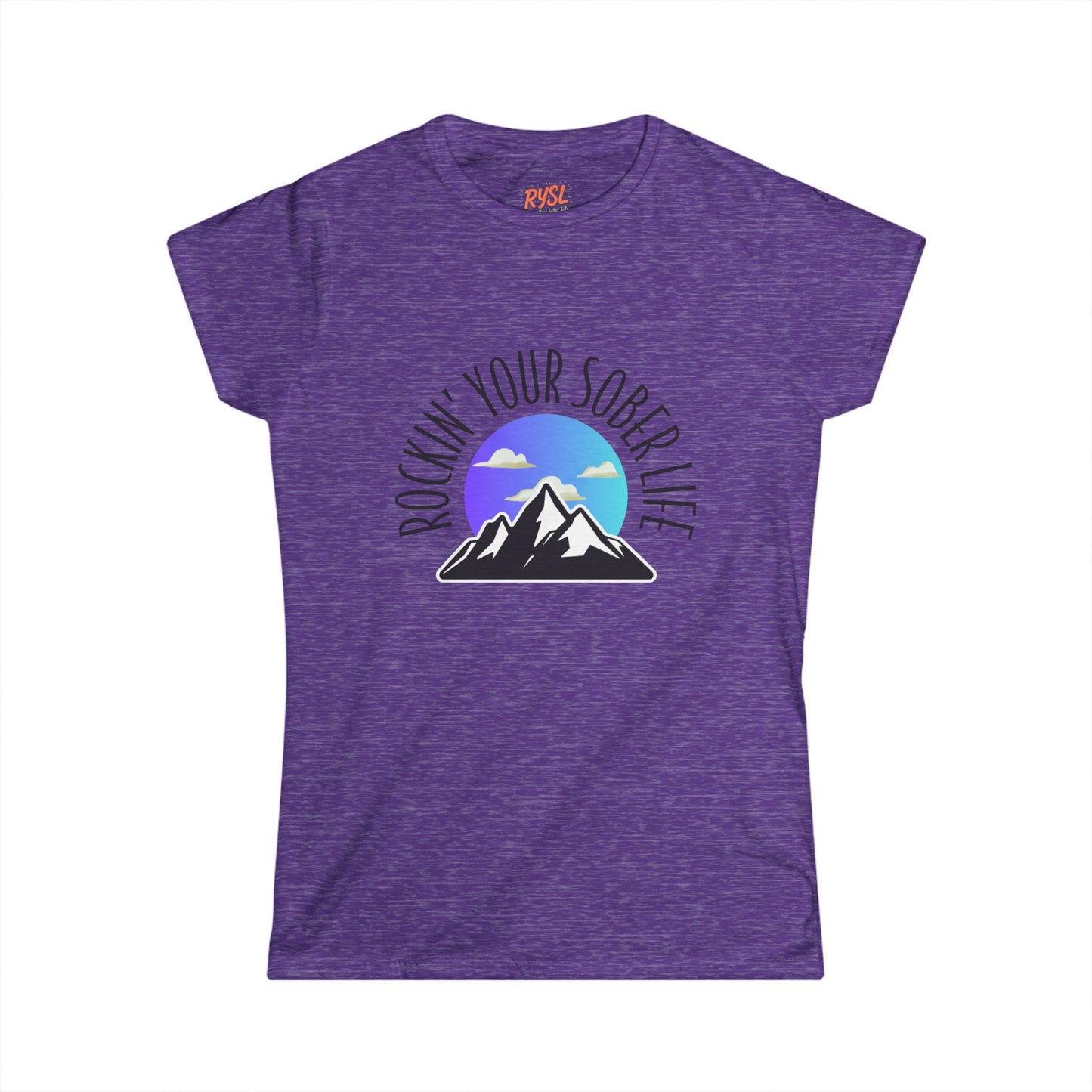“Mountain Mindset” Woman's Softstyle Tee (Chillwave)