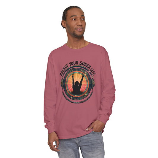 Rockin' Your Sober Life - Original Edition | Vintage Vinyl Design - LS Tee