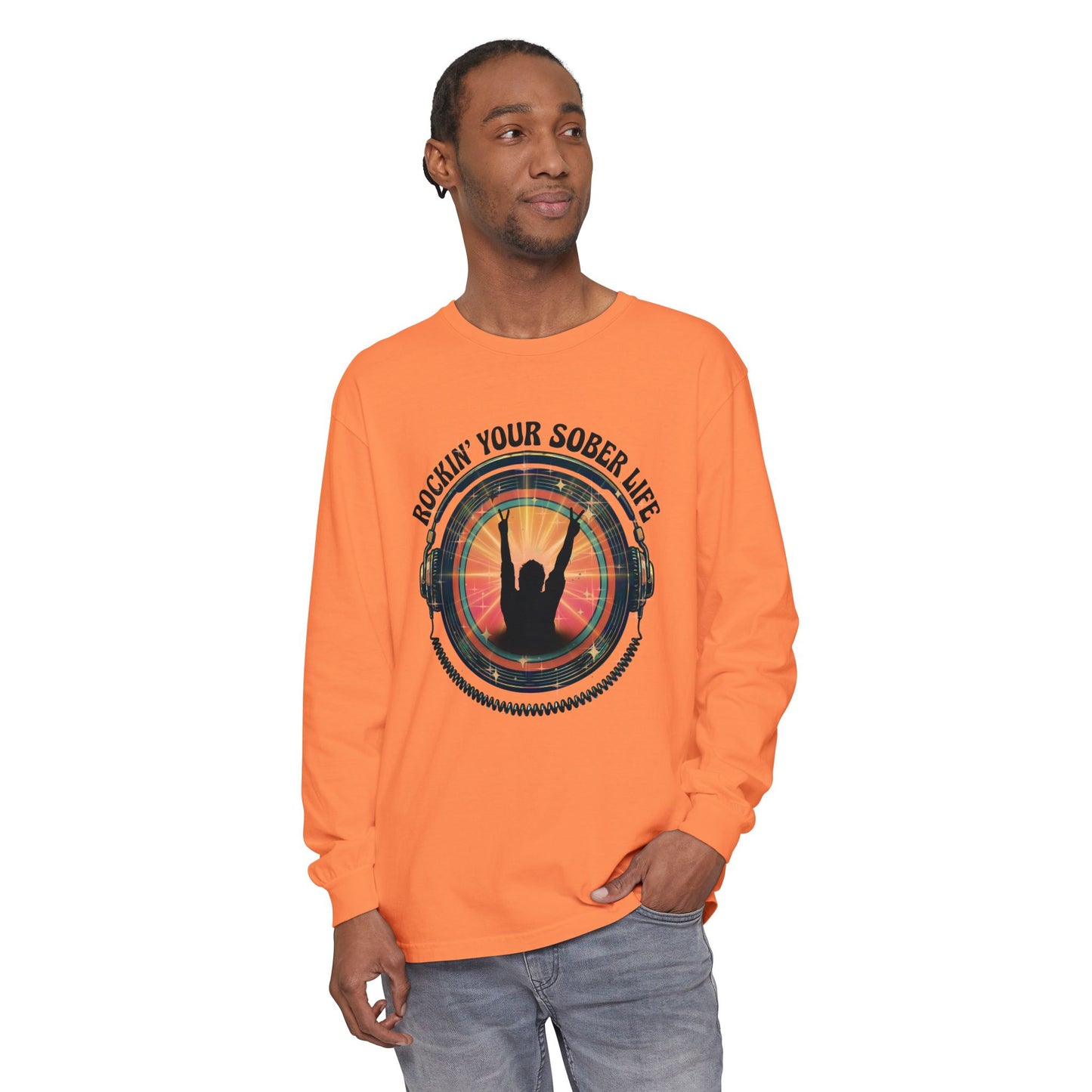 Rockin' Your Sober Life - Original Edition | Vintage Vinyl Design - LS Tee