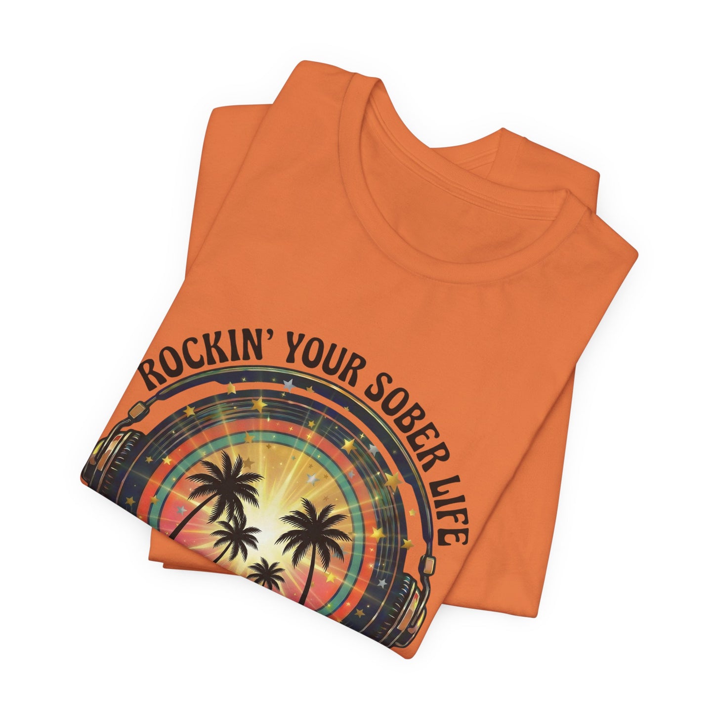 Rockin' Your Sober Life - Sunset & Palm Trees Edition | Vintage Vinyl Design
