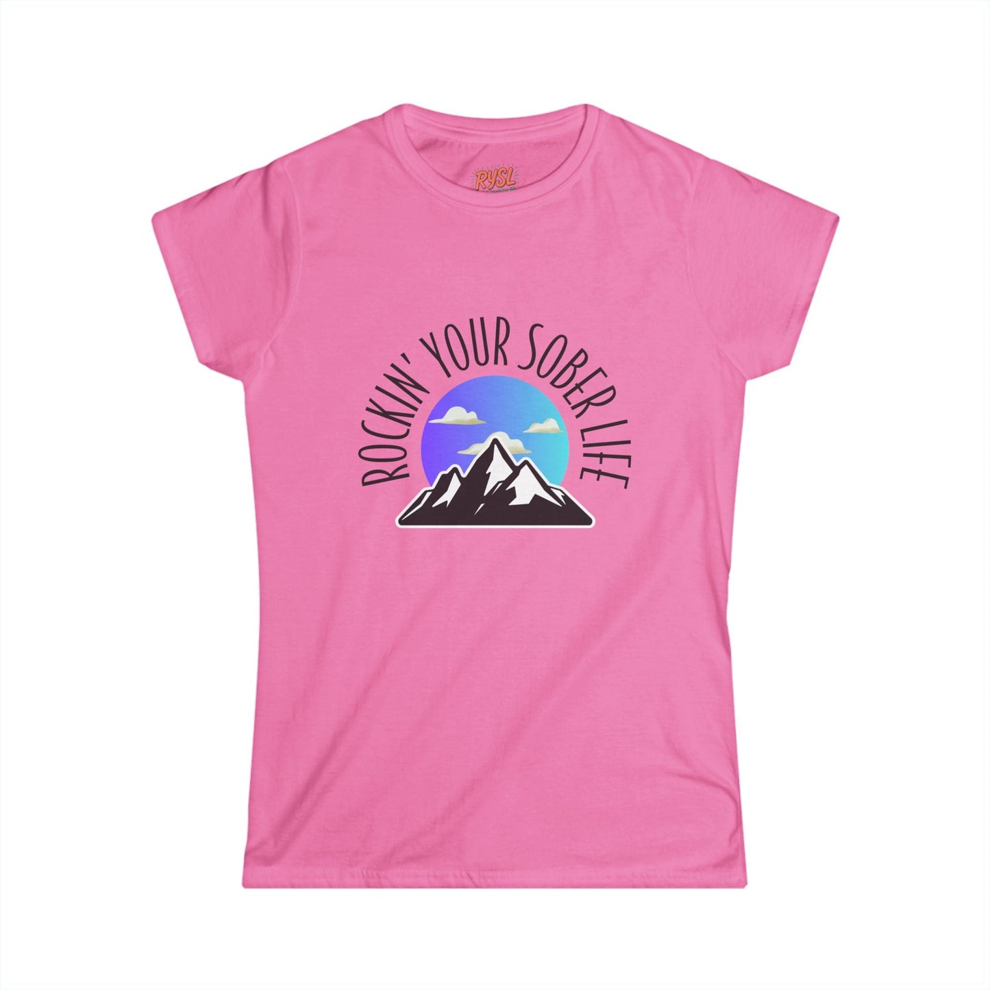“Mountain Mindset” Woman's Softstyle Tee (Chillwave)