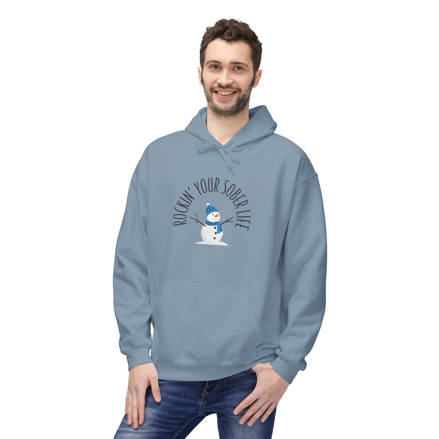 Rockin' Your Sober Life Hoodie with Snowman