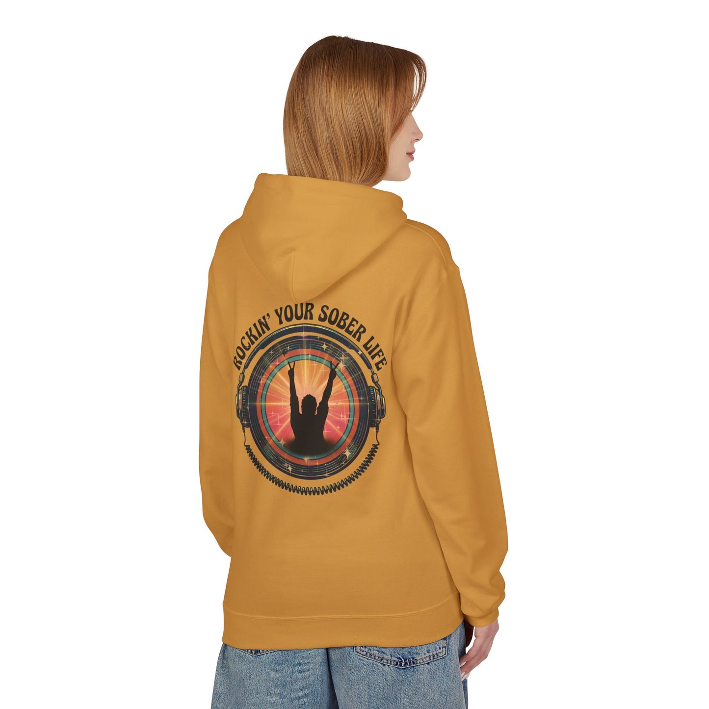 Rockin' Your Sober Life - Original Edition | Vintage Vinyl Design - Hoodie