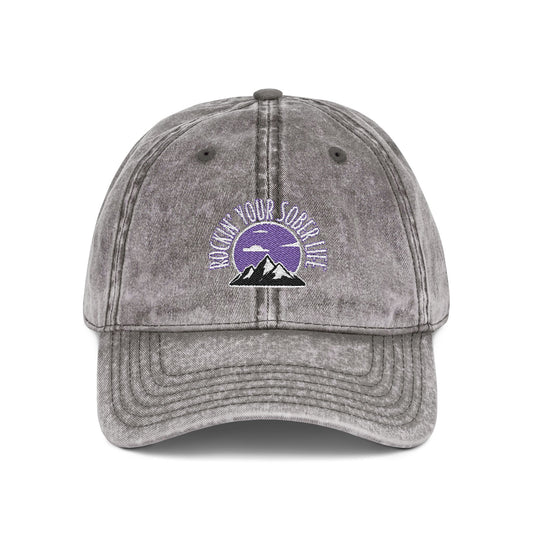 Mountain Mindset Vintage Embroidered Cap (Purple)