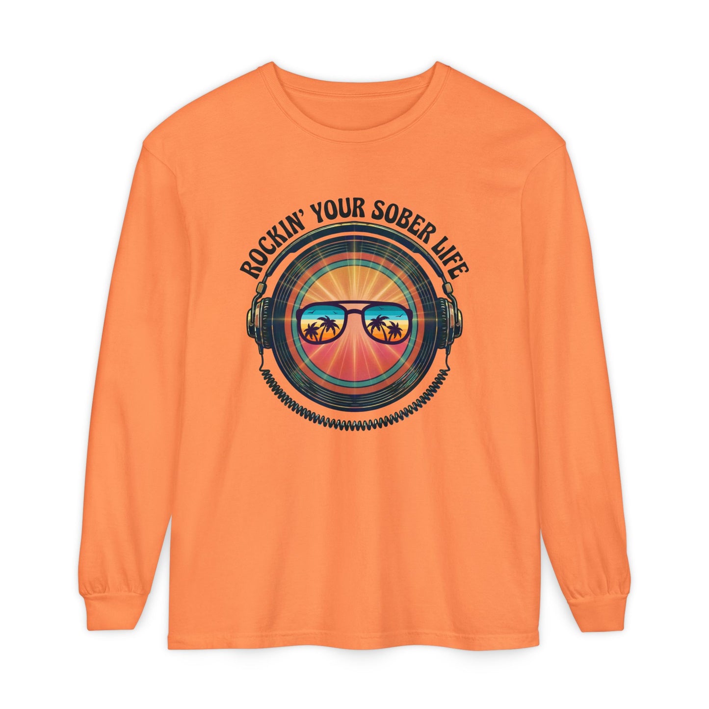 Rockin' Your Sober Life - Aviator Sunglasses Edition | Vintage Vinyl Design - LS Tee