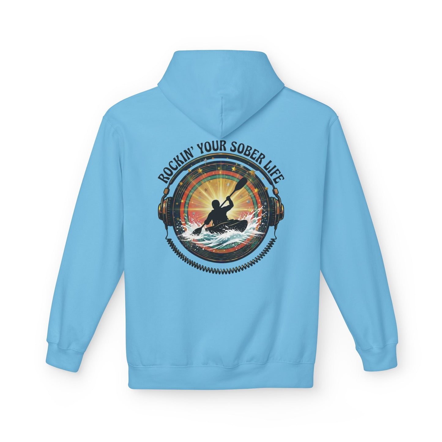 Rockin' Your Sober Life - Whitewater Kayaking Edition | Vintage Vinyl Design - Hoodie