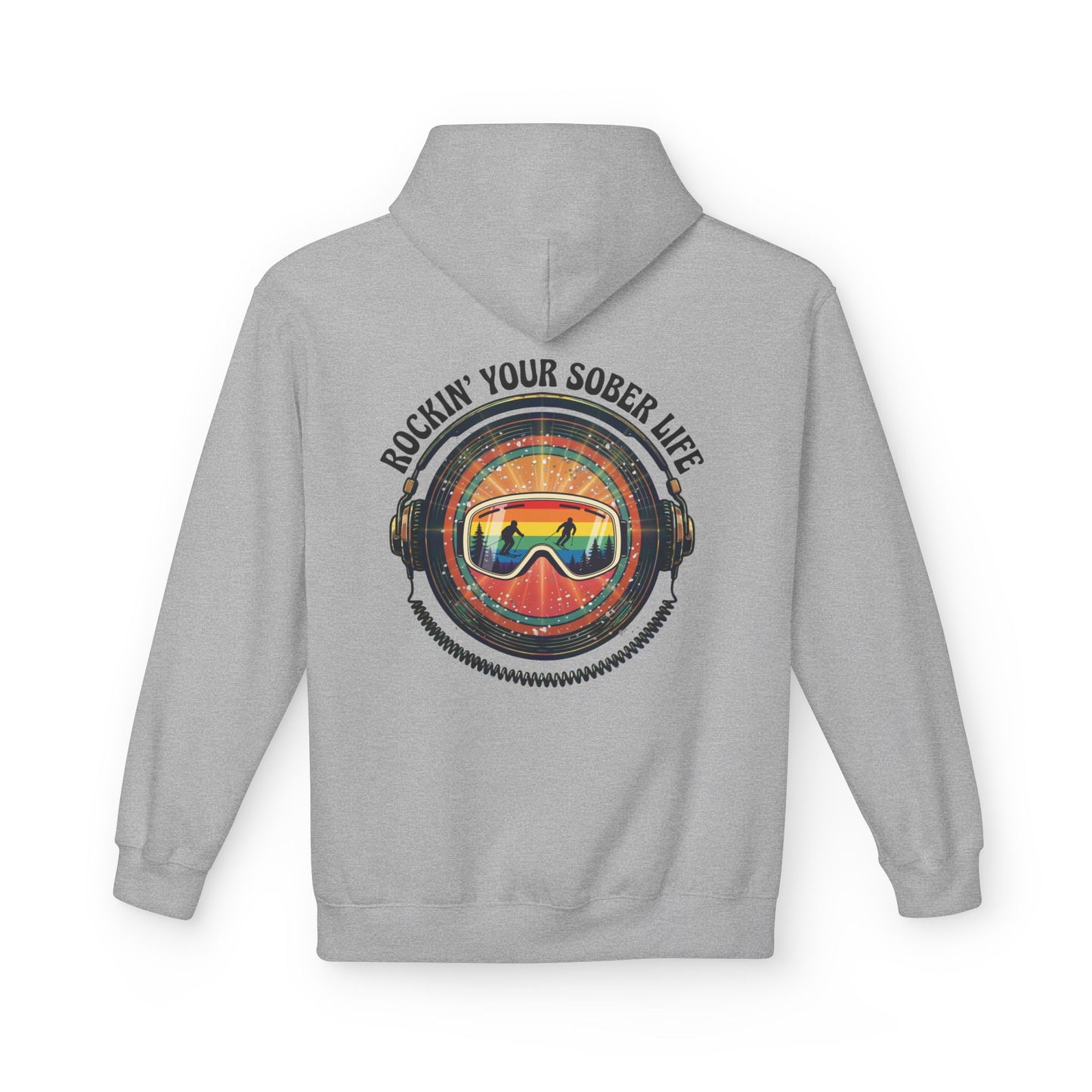Rock Your Sober Life on the Slopes - Rainbow Goggle Design - Hoodie