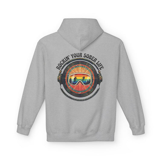 Rock Your Sober Life on the Slopes - Rainbow Goggle Design - Hoodie