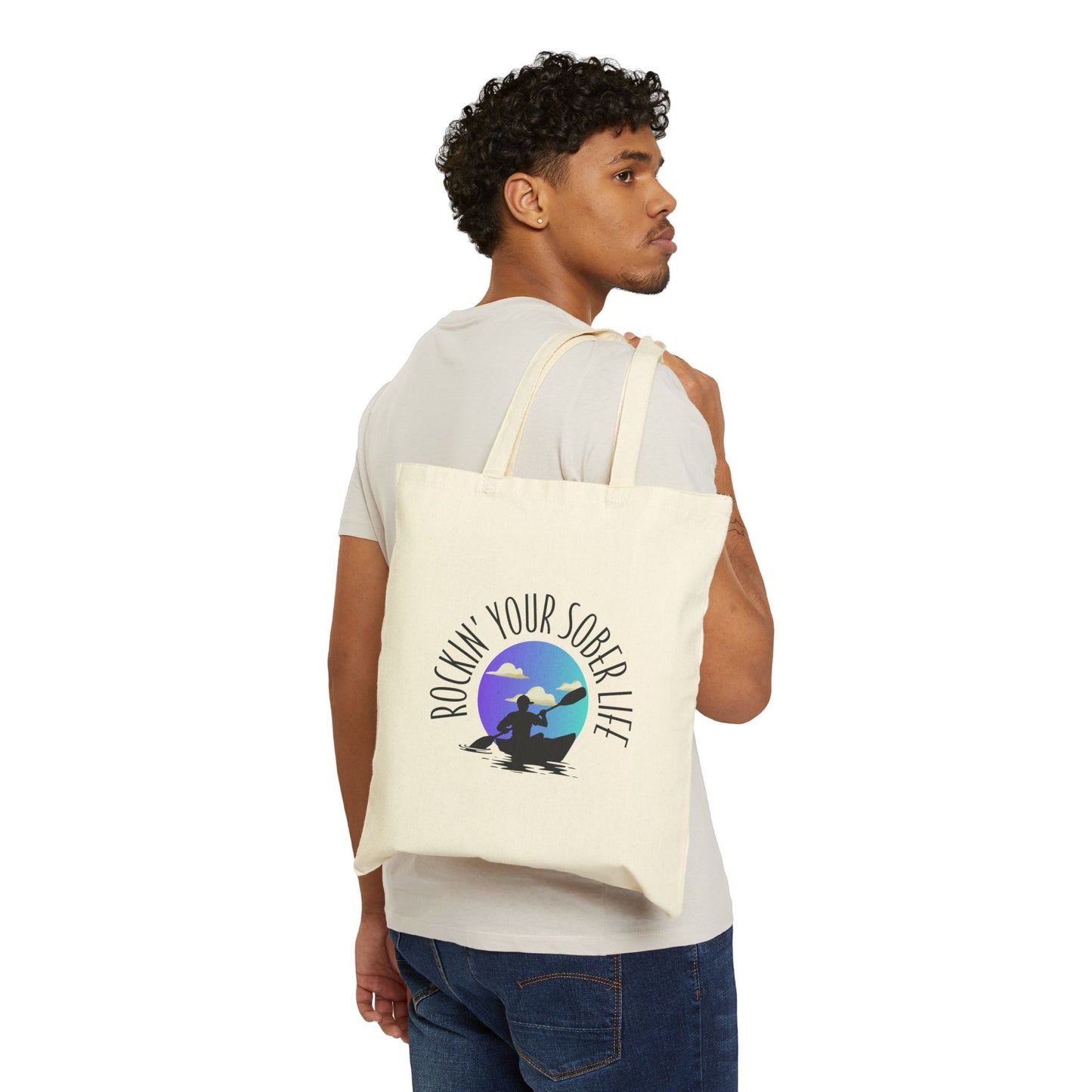 Kayak Vibes - Cotton Canvas Tote Bag (Chillwave)