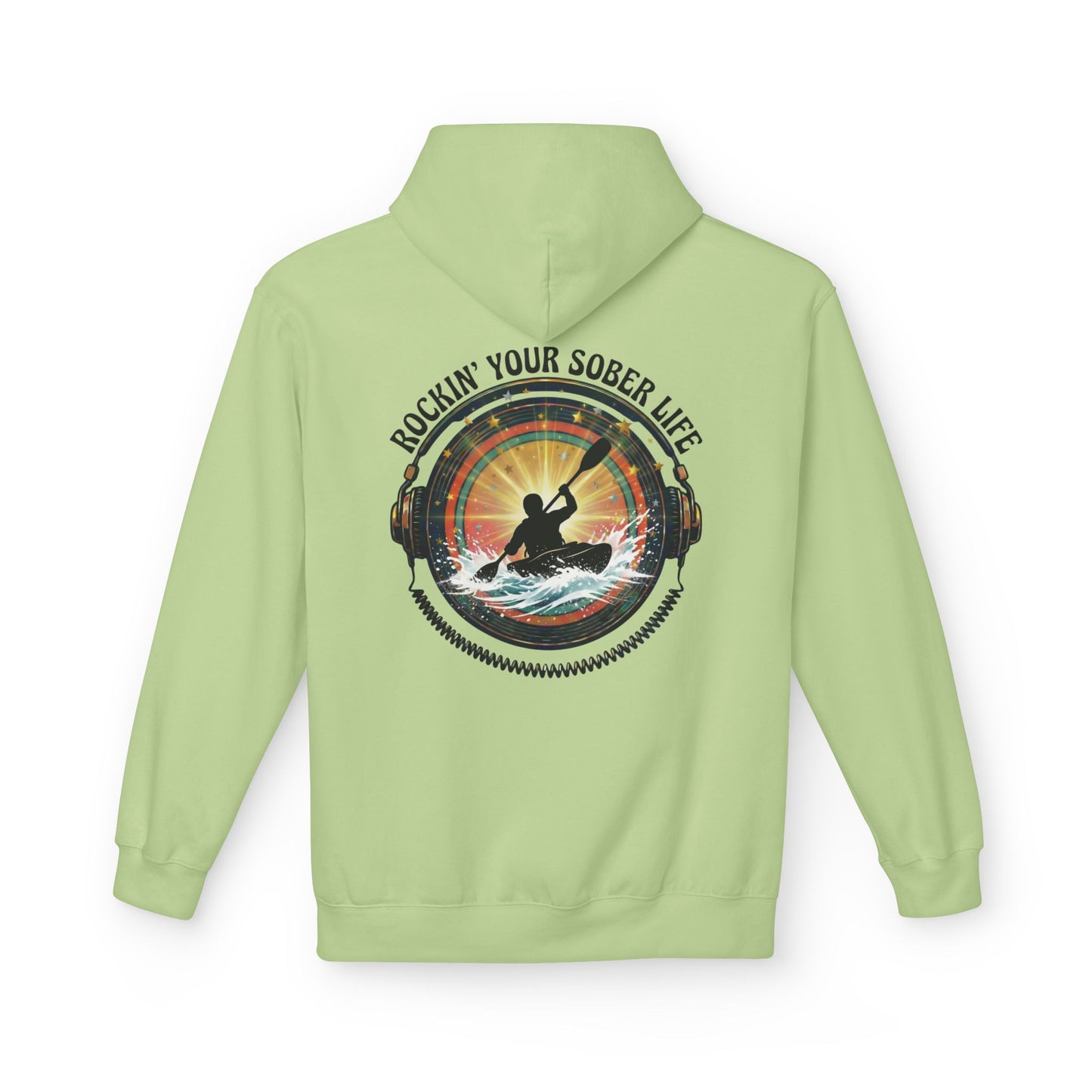 Rockin' Your Sober Life - Whitewater Kayaking Edition | Vintage Vinyl Design - Hoodie