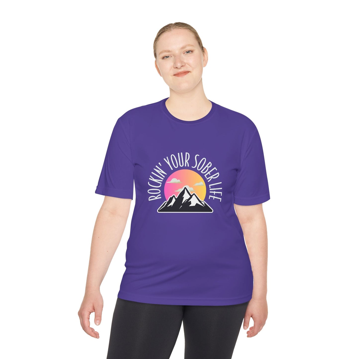 "Mountain Mindset" Unisex Moisture Wicking Tee (Sunset)