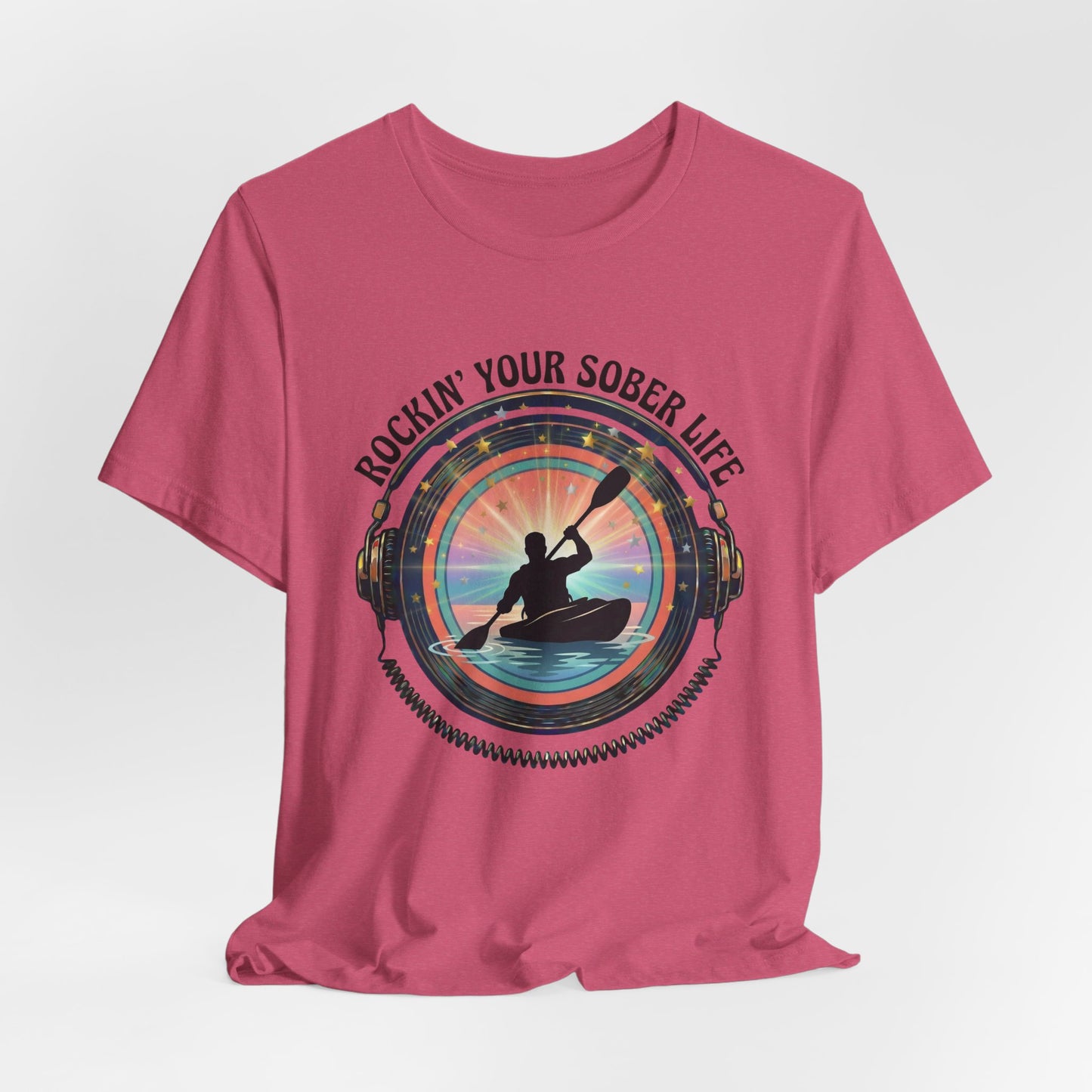 Rockin' Your Sober Life - Men's Kayaking Edition | Sunset Vinyl Design
