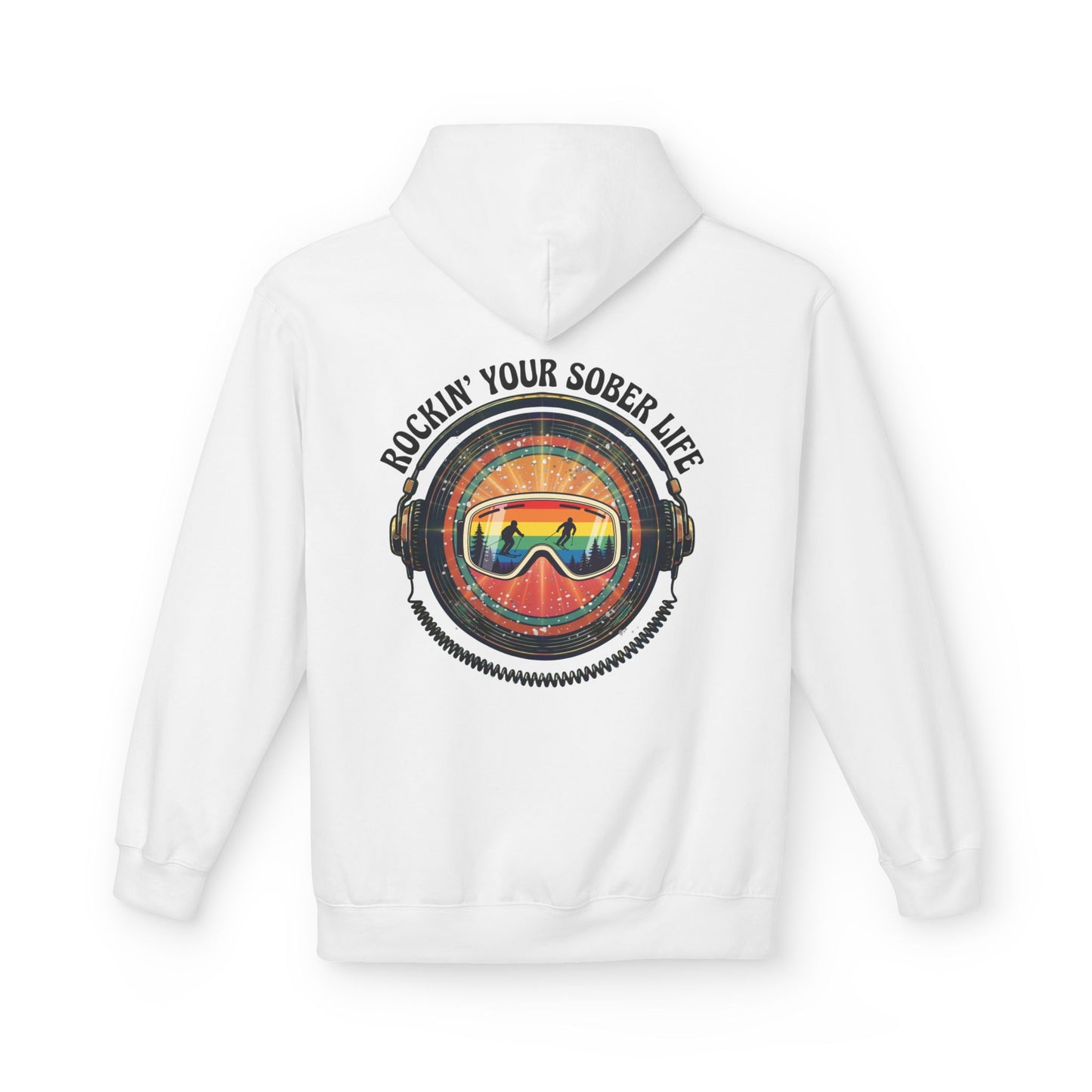 Rock Your Sober Life on the Slopes - Rainbow Goggle Design - Hoodie