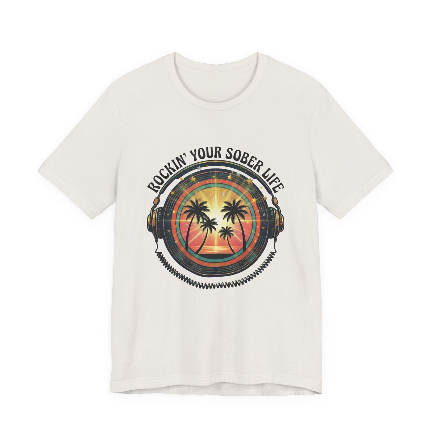 Rockin' Your Sober Life - Sunset & Palm Trees Edition | Vintage Vinyl Design