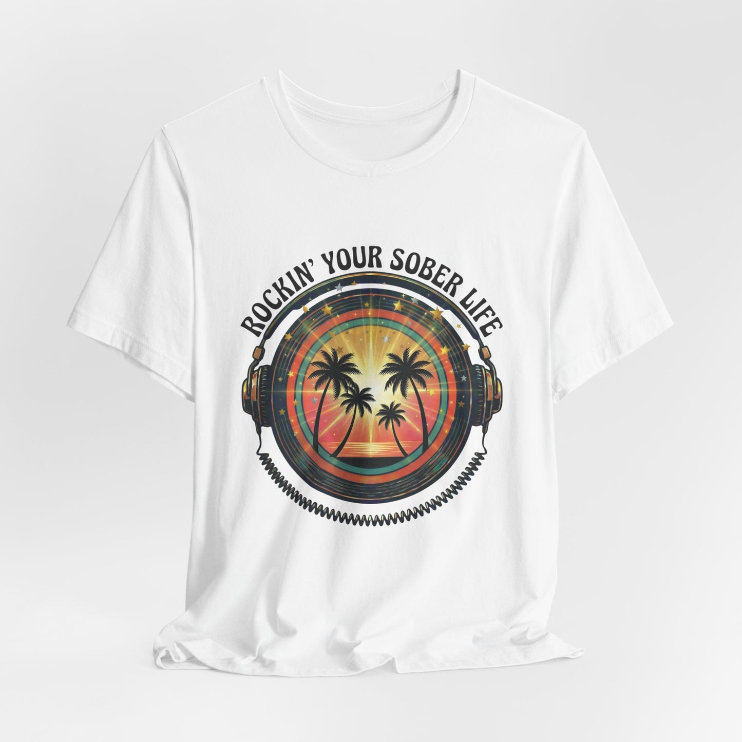 Rockin' Your Sober Life - Sunset & Palm Trees Edition | Vintage Vinyl Design