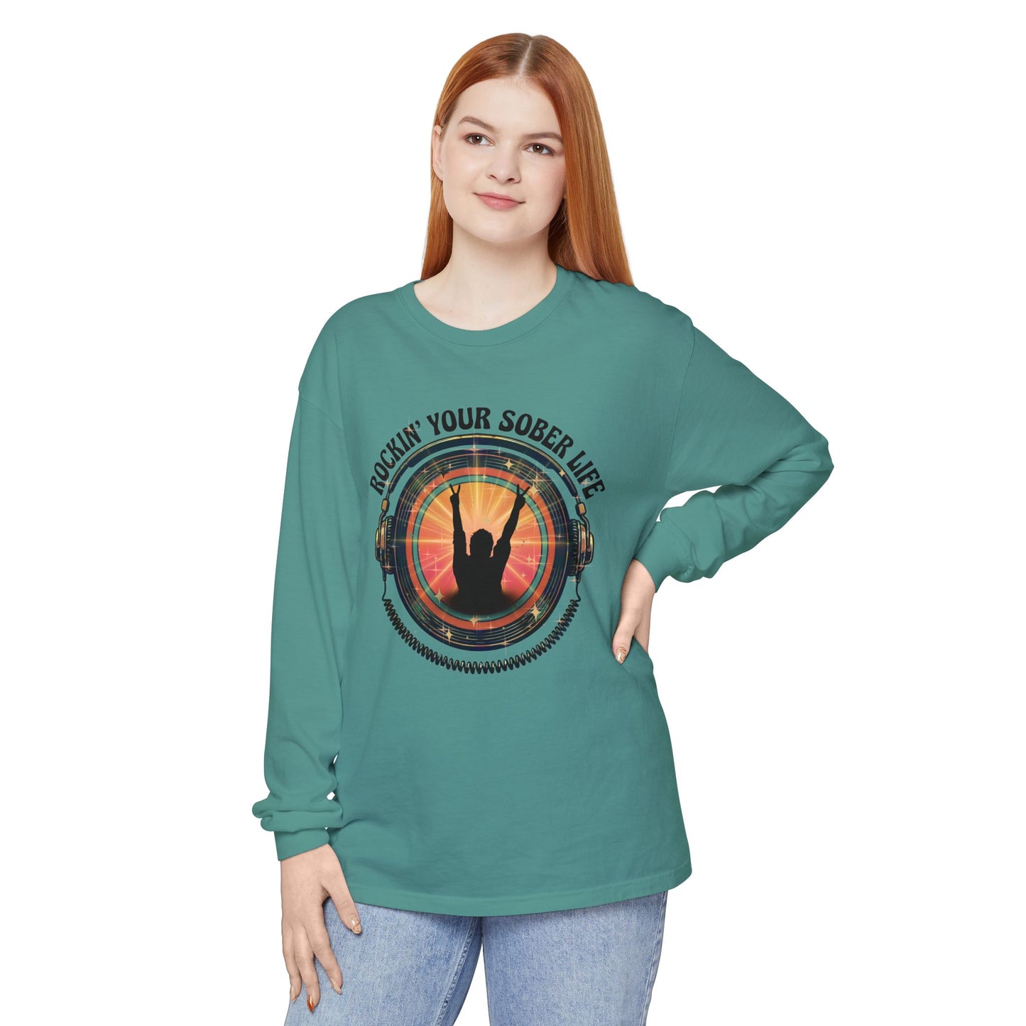 Rockin' Your Sober Life - Original Edition | Vintage Vinyl Design - LS Tee