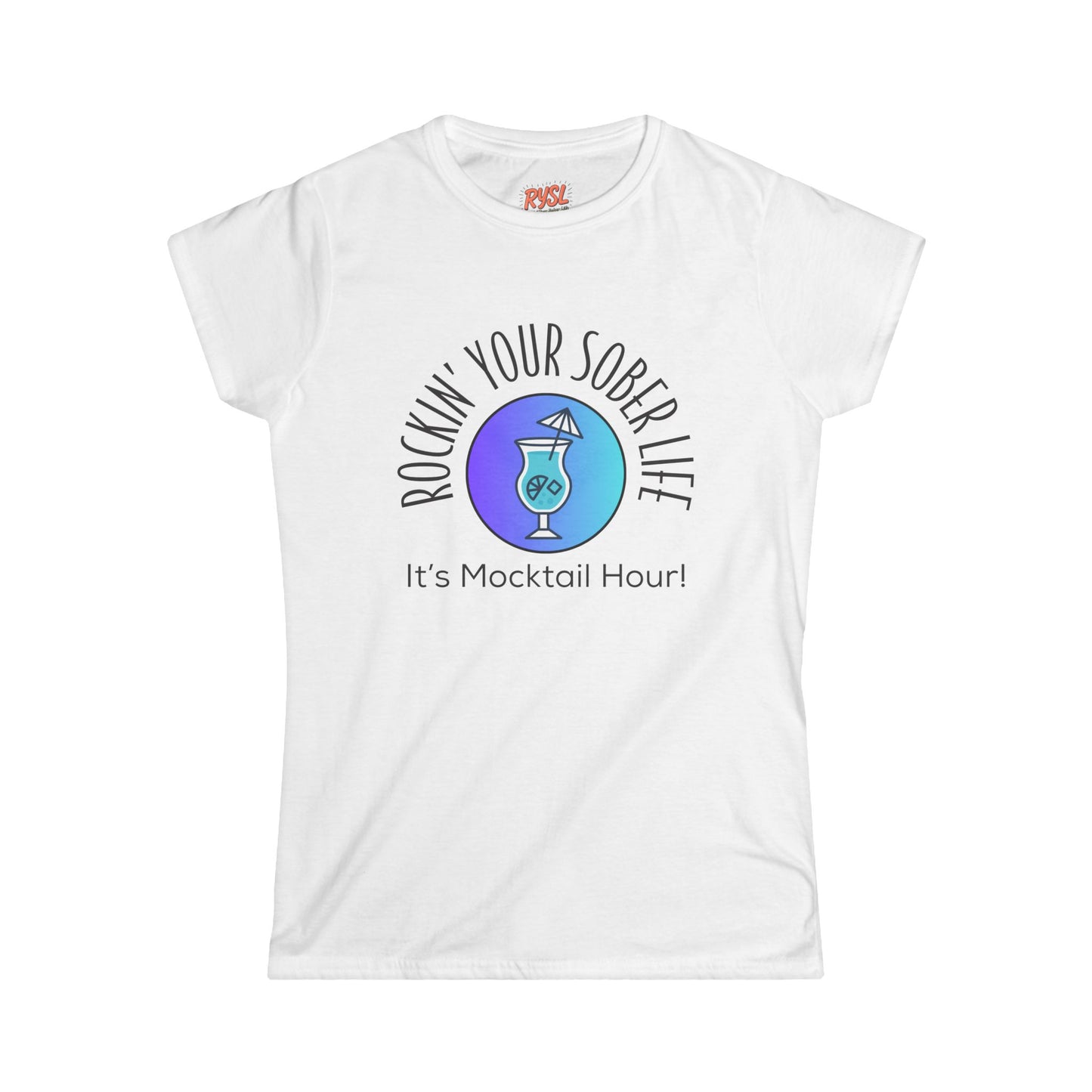 "Mocktail Hour" Women's Softstyle Tee (Chillwave )