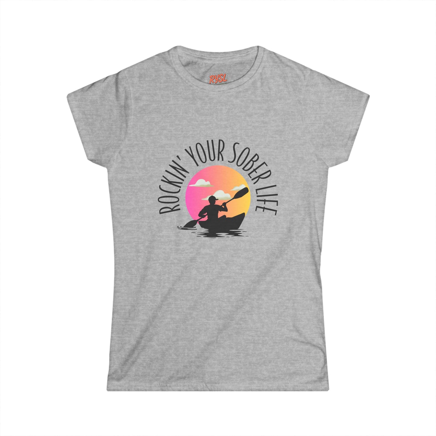 "Kayak Vibes" Women's Softstyle Tee (Sunset - B)