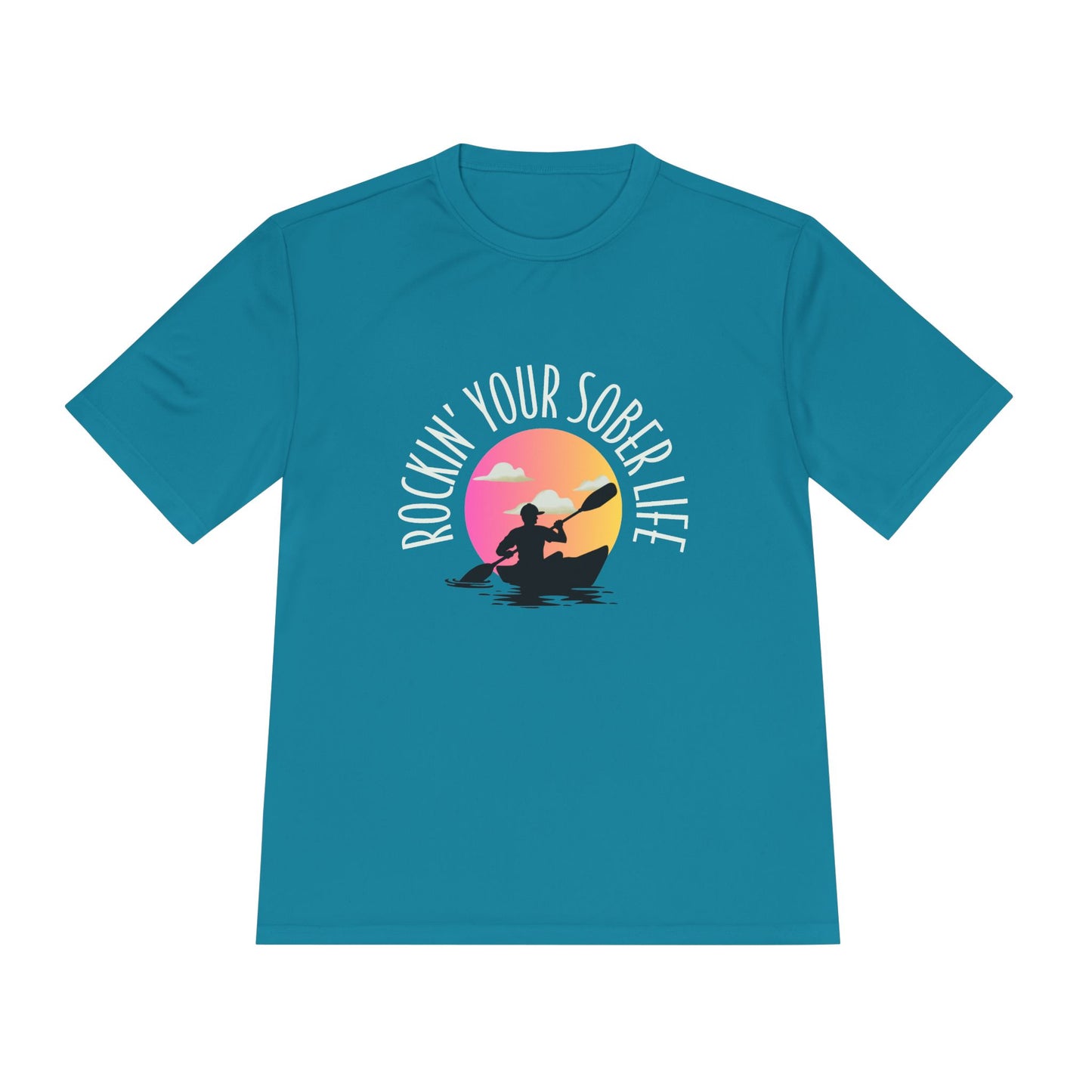 “Kayak Vibes” Unisex Moisture Wicking Tee (Sunset)