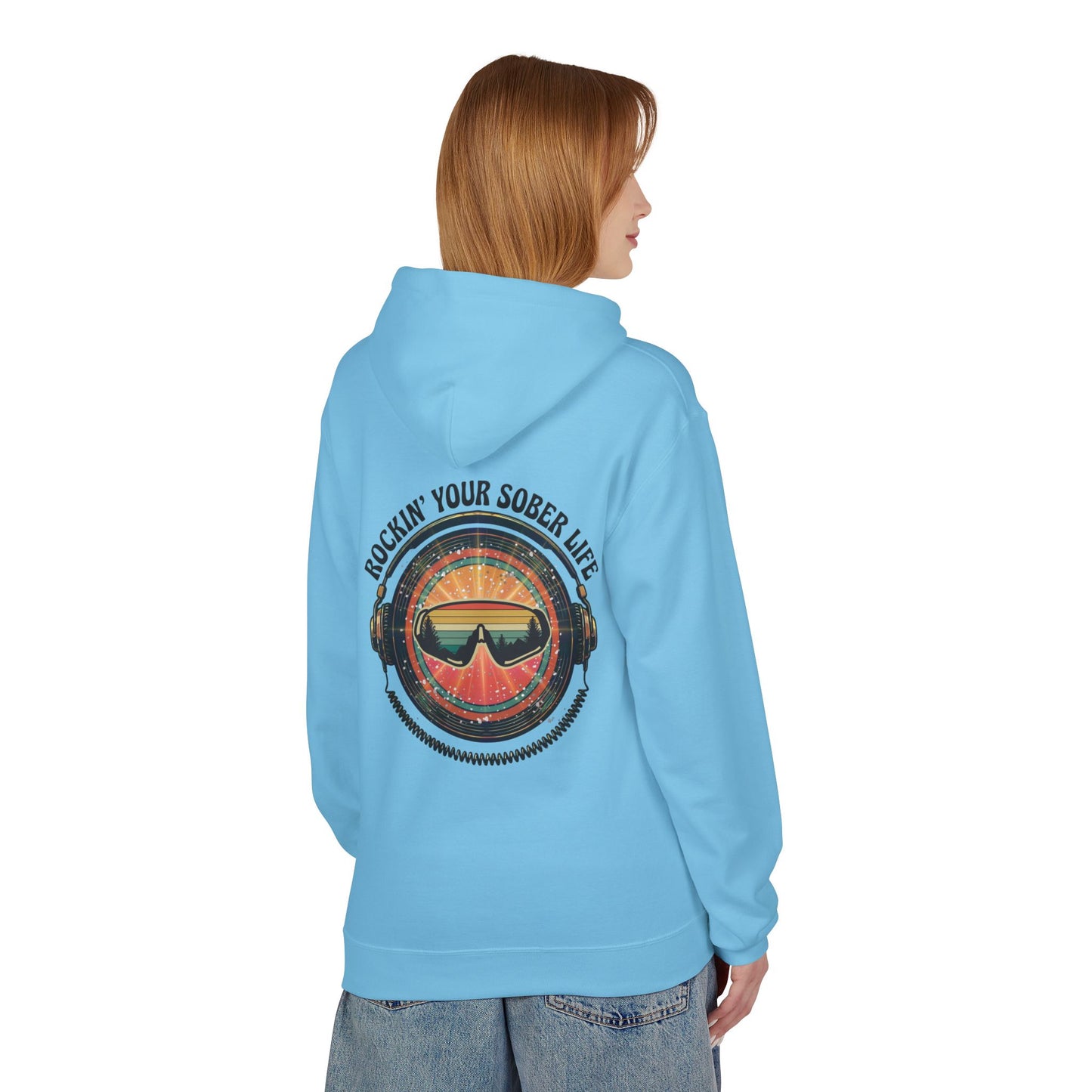 Rock Your Sober Life on the Slopes - Retro Goggle Design - Hoodie