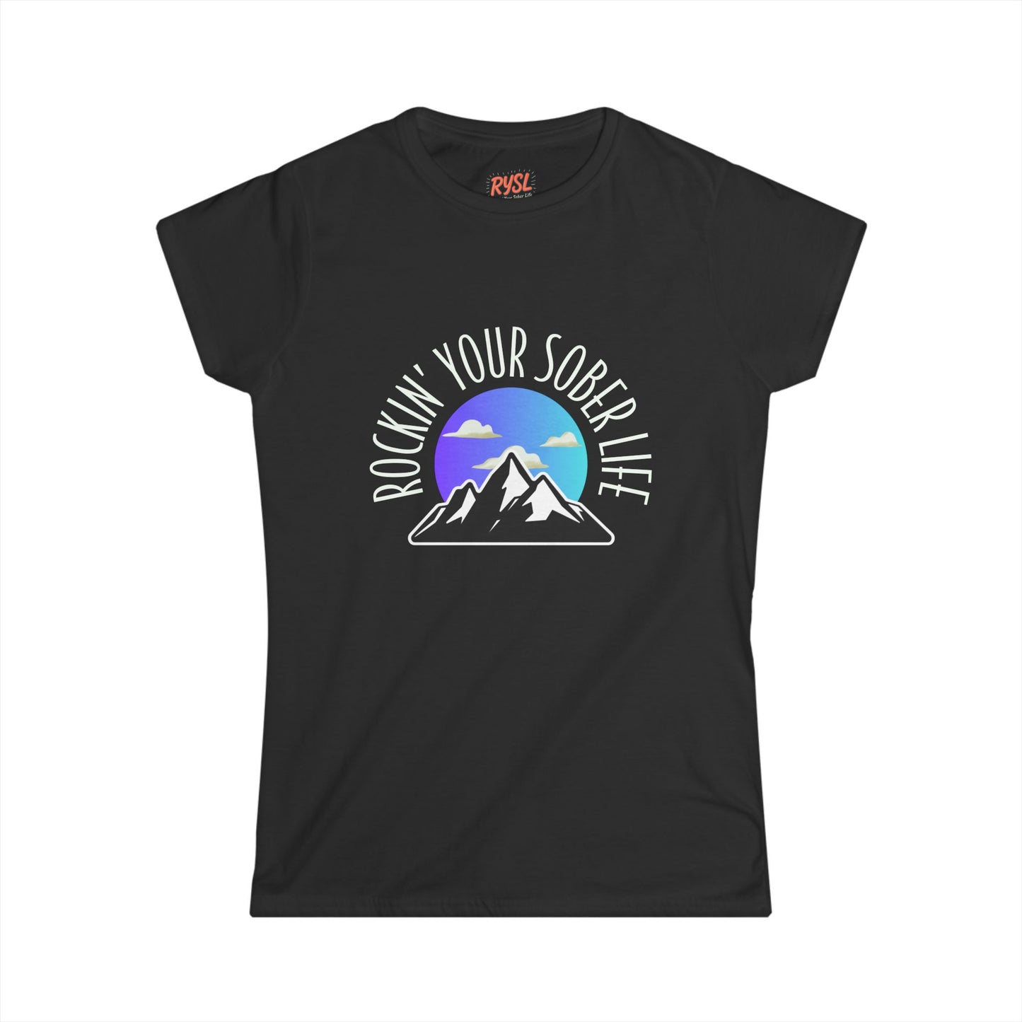 “Mountain Mindset” Women’s Softstyle Tee  (Purple/Blue)