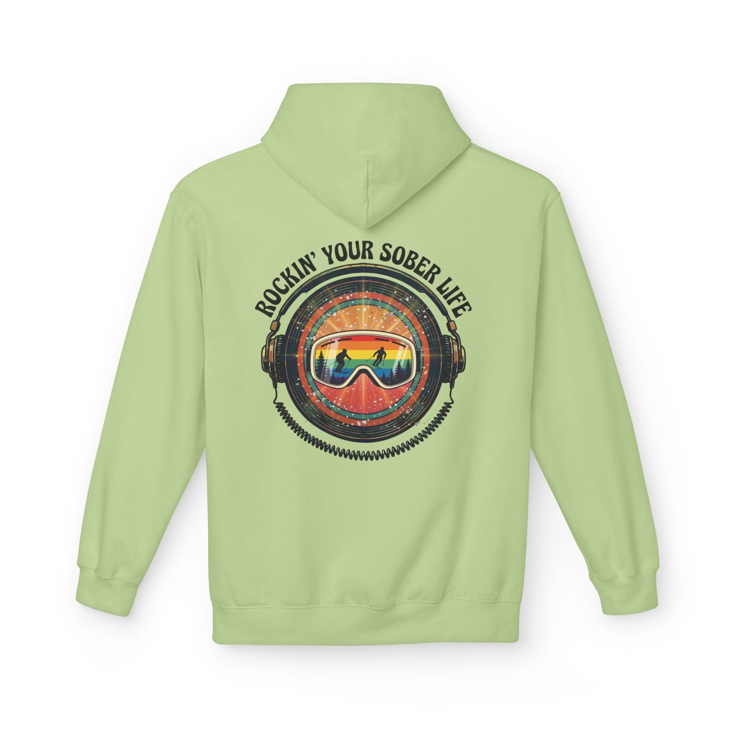 Rock Your Sober Life on the Slopes - Rainbow Goggle Design - Hoodie