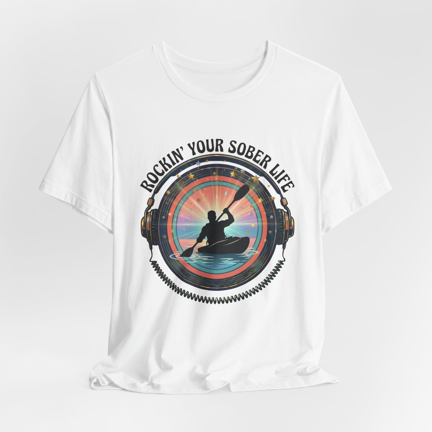 Rockin' Your Sober Life - Men's Kayaking Edition | Sunset Vinyl Design