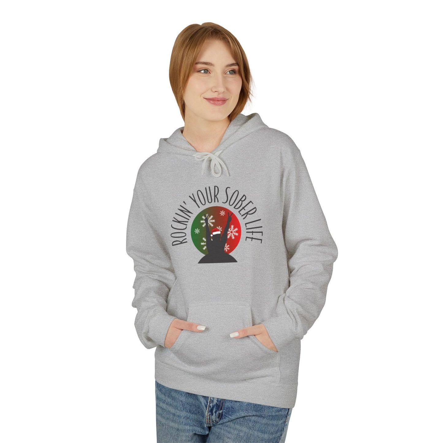 Rockin' Your Sober Life Hoodie with Snowflakes