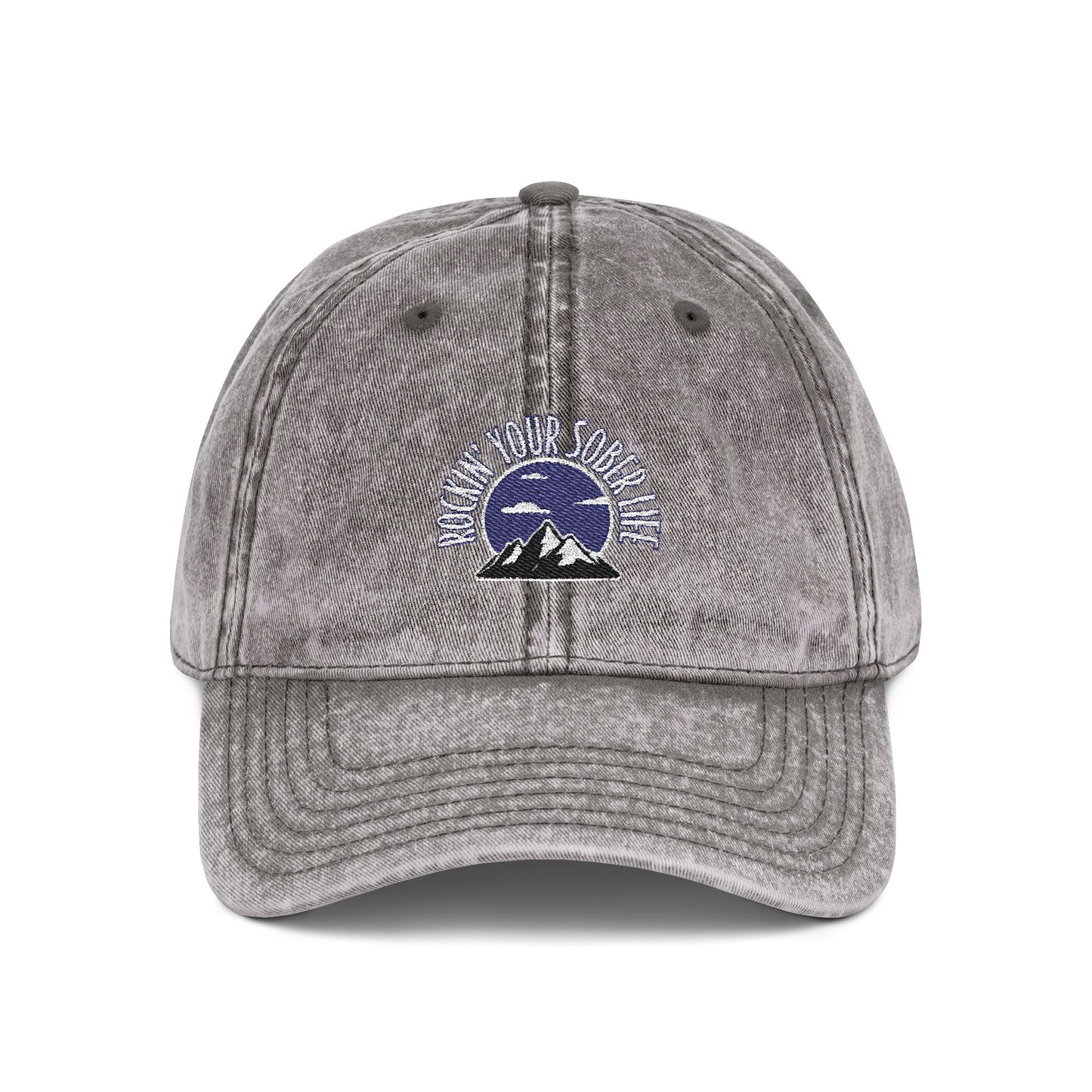 Mountain Mindset Vintage Embroidered Cap (Navy)