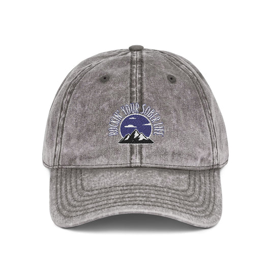 Mountain Mindset Vintage Embroidered Cap (Navy)