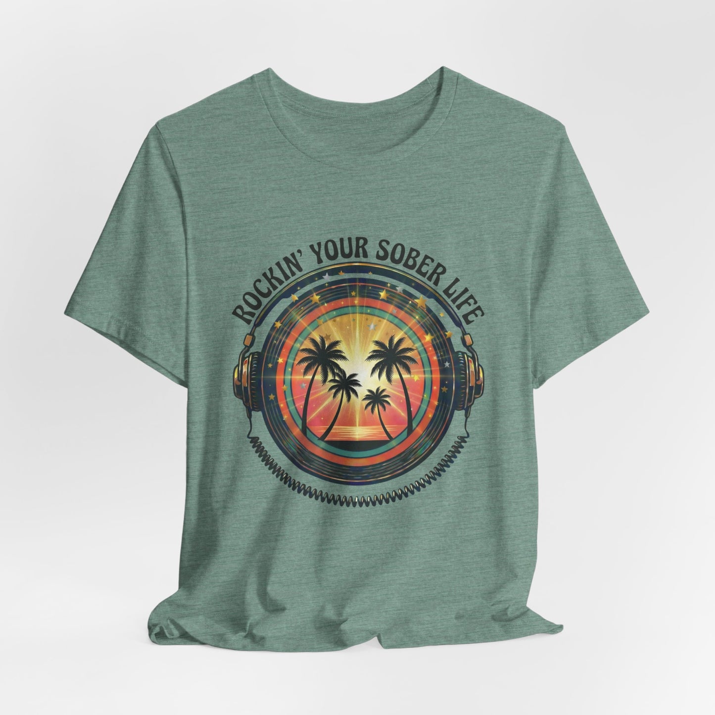 Rockin' Your Sober Life - Sunset & Palm Trees Edition | Vintage Vinyl Design
