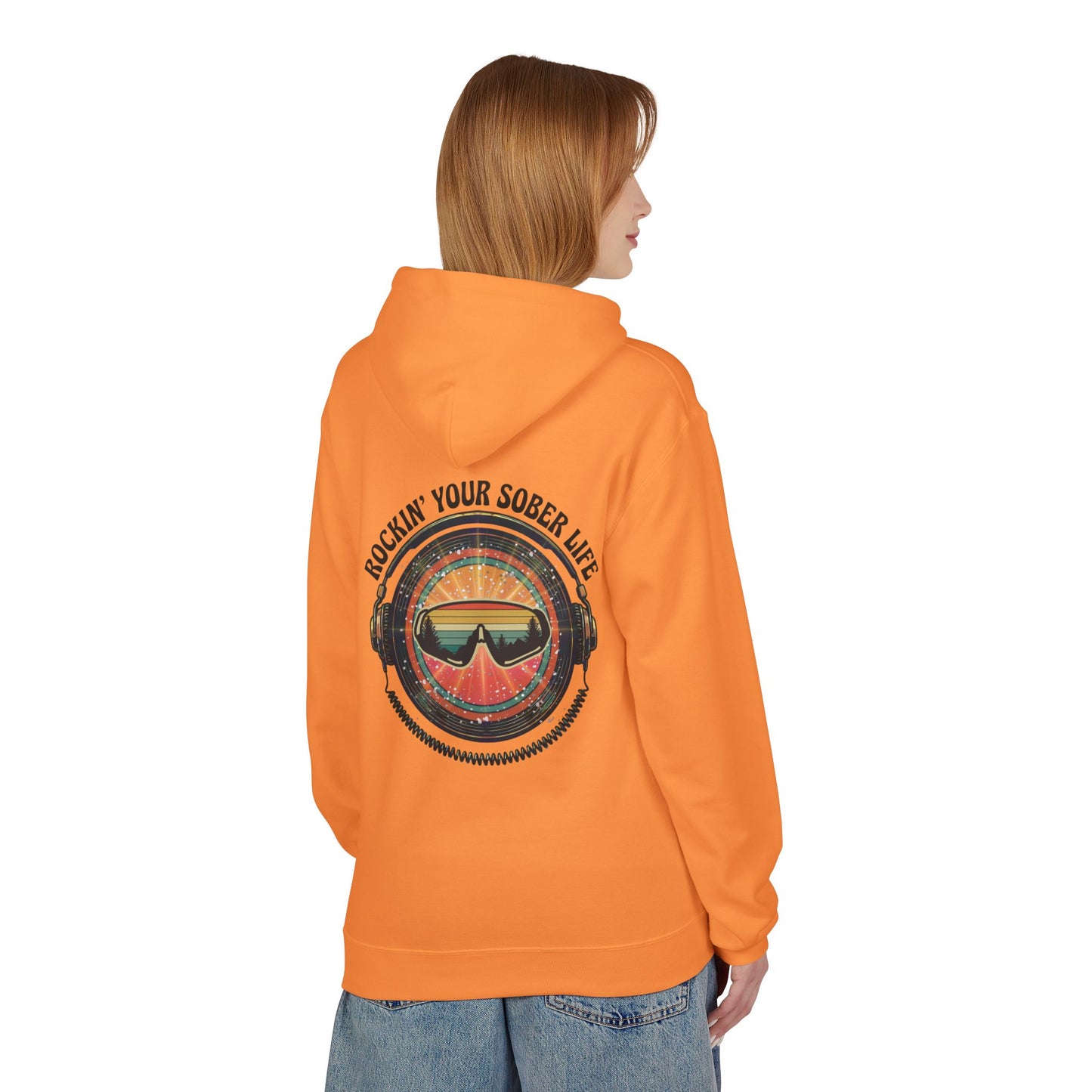 Rock Your Sober Life on the Slopes - Retro Goggle Design - Hoodie