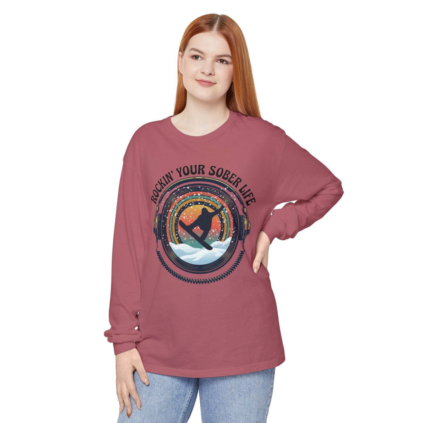Rockin' Your Sober Life - Snowboarder Tee - LS Tee
