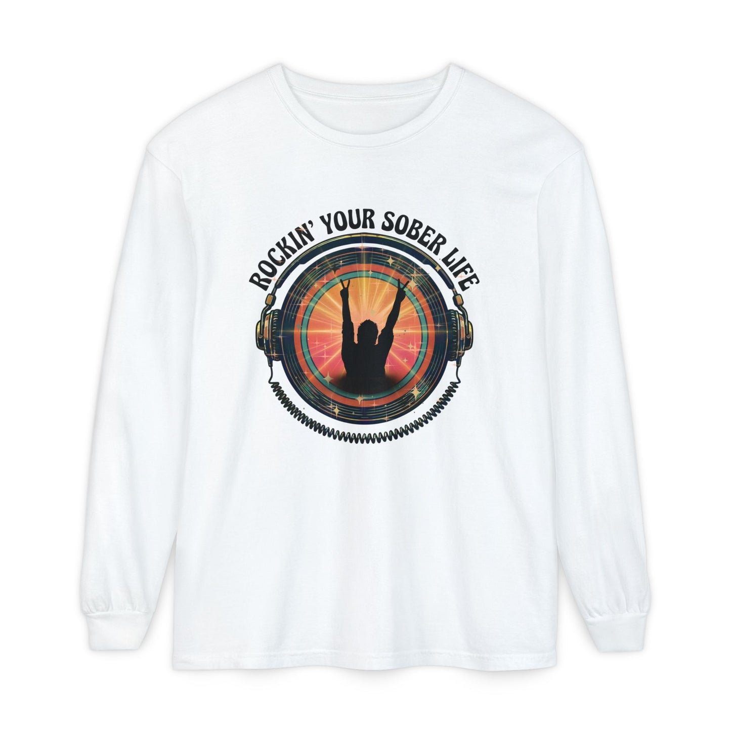 Rockin' Your Sober Life - Original Edition | Vintage Vinyl Design - LS Tee